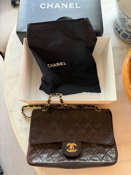 CHANEL Handbags - Authentic CHANEL Quilted Lambskin Shoulder Bag in Black with Gold Hardware